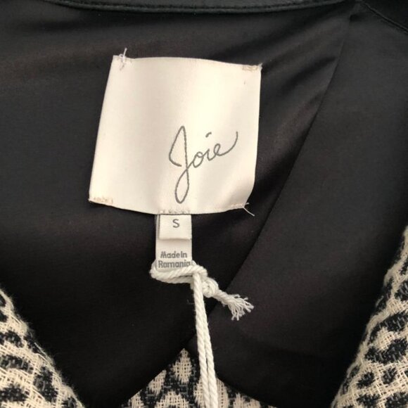 Joie Pattyn Animal Print Moto Jacket Size Small Black & Cream - Picture 5 of 10